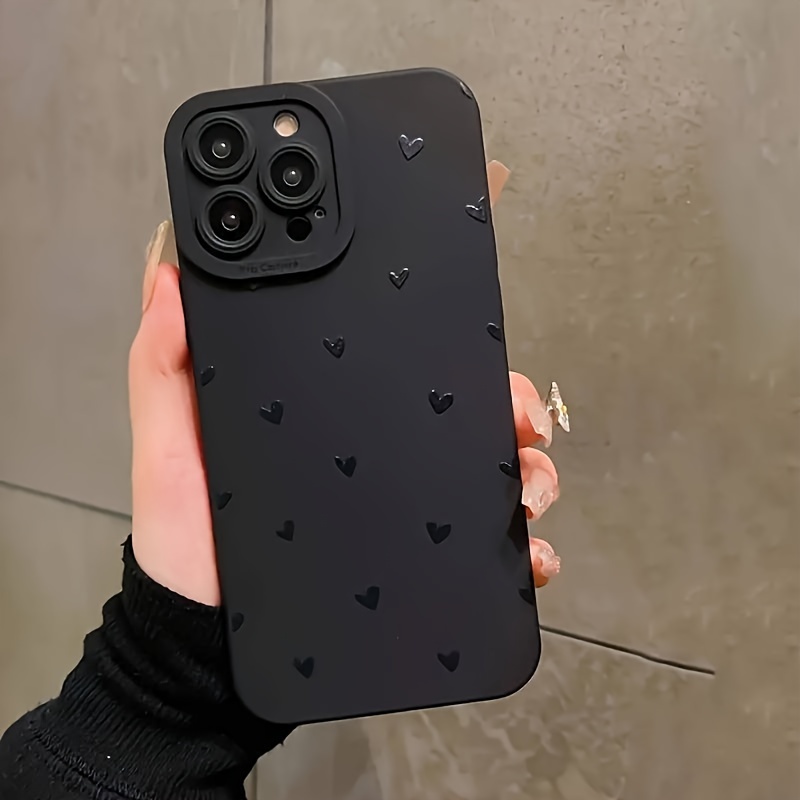 

Suitable For Iphone Black Eyelet Full Screen Black Small Phone Case