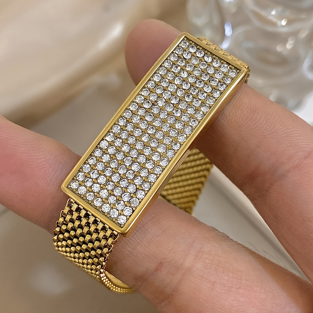 Sparkling Rhinestones Stainless Steel Bracelet for Women