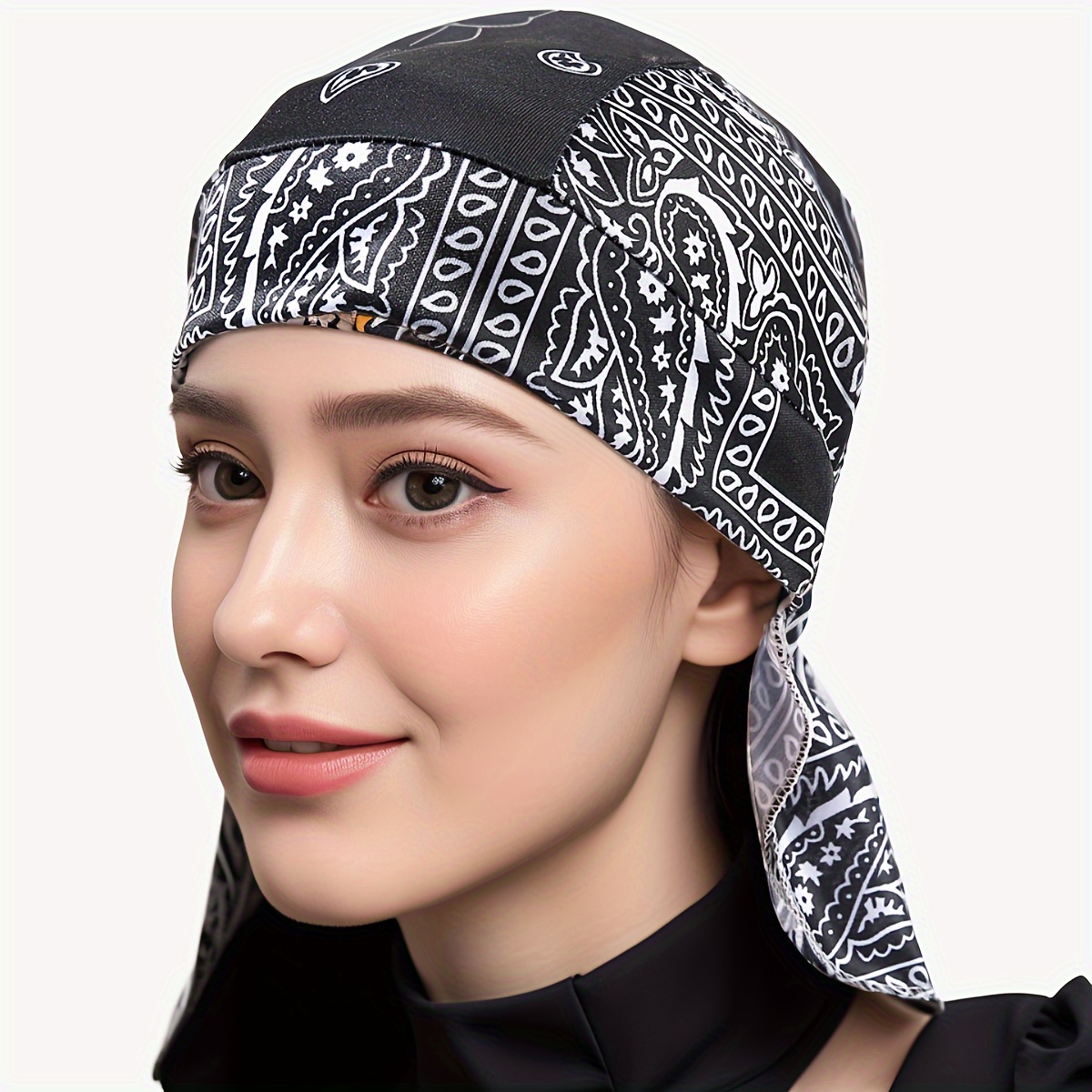 TEMU Gorro de pirata para ocio al , pañuelo deportivo para ciclismo que absorbe el , gorro tipo elástico y transpirable con correa de estampada de