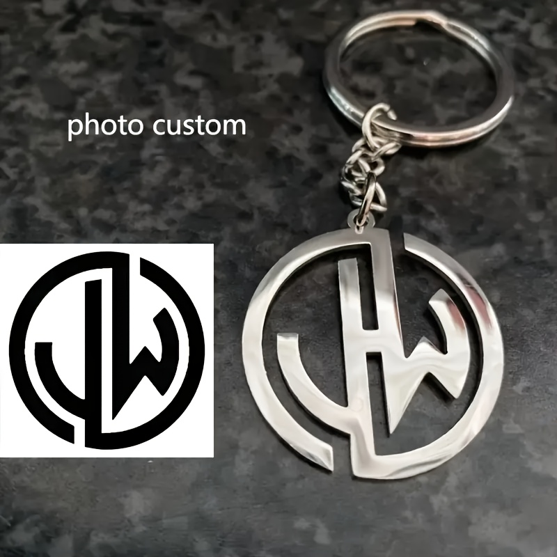 TEMU Custom Hand-painted Pattern Logo Text Keychain, Unisex, Personalized Stainless -painted Pattern Keychain, Custom, Daily Wear Accessory, For