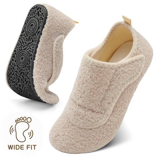 womens wide slippers with rubber sole soft lightweight house slipper socks around house shoes comfy adjustable for home bedroom travel yoga unisex multi color flat shoes women shoes