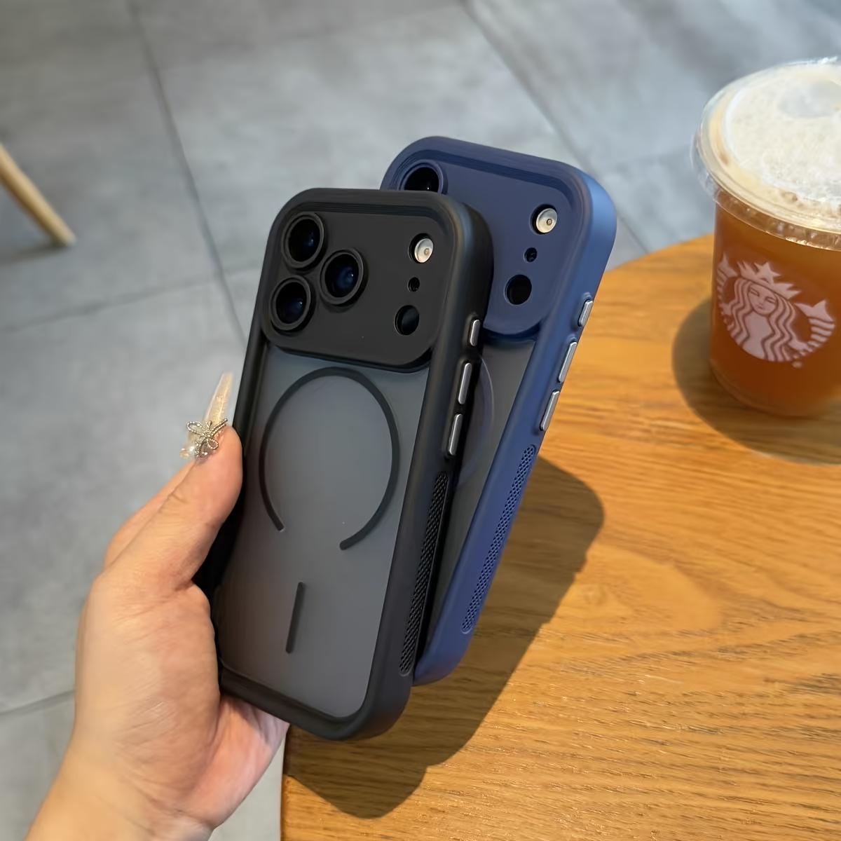 premium matte transparent magsafe phone case suitable for iphone 17, air 16, 15, 14, 13 pro max,  , and 11, featuring a magnetic shockproof bumper. Product details 8