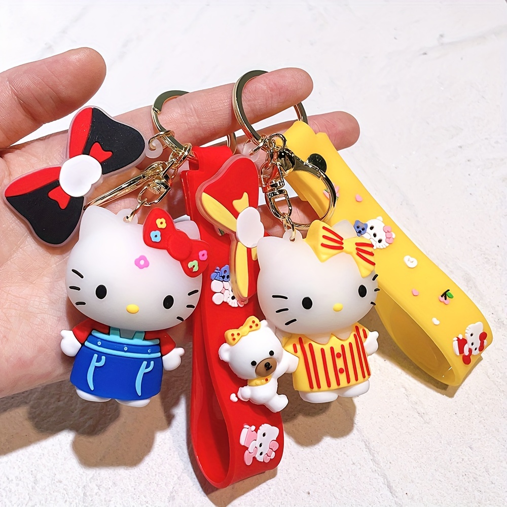 Sanrio – porte-clés Hello Kitty, mignon, décoration de sac à dos pour  filles, pendentif clé de voiture, cadeau pour fille, Anime, breloques