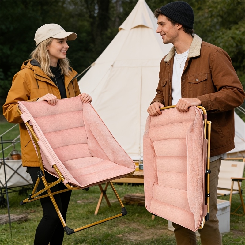   recliner   single sofa folding chair for outdoor balcony recliner luxury camp chair home bedroom recliners chairs backrest leisure chair for living room white Product details 1