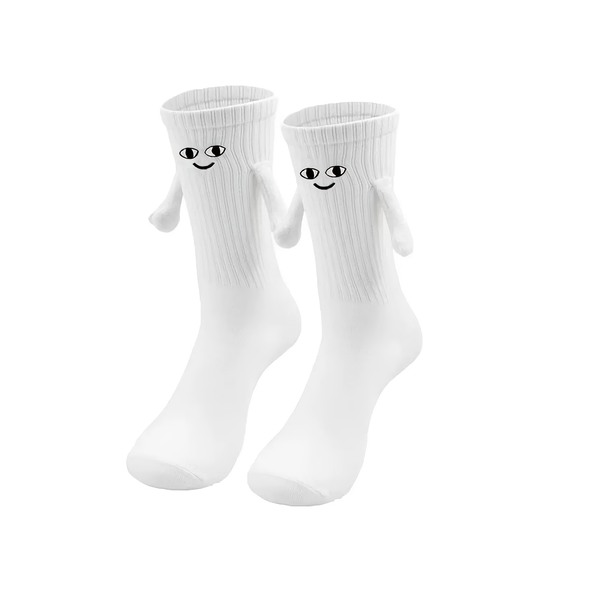 1 2 3 pairs unisex adorable holding hands magnetic crew socks comfy breathable casual thermal socks winter autumn