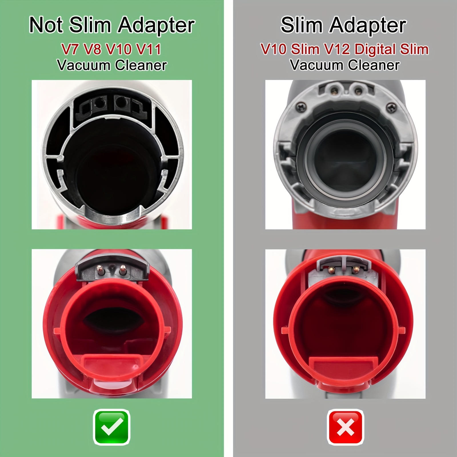 1 pack vacuum cleaner adapter part compatible with v7 v8 v10 v11 v15 sv12 models low profile quick release crevice attachment tool   plastic material details 0