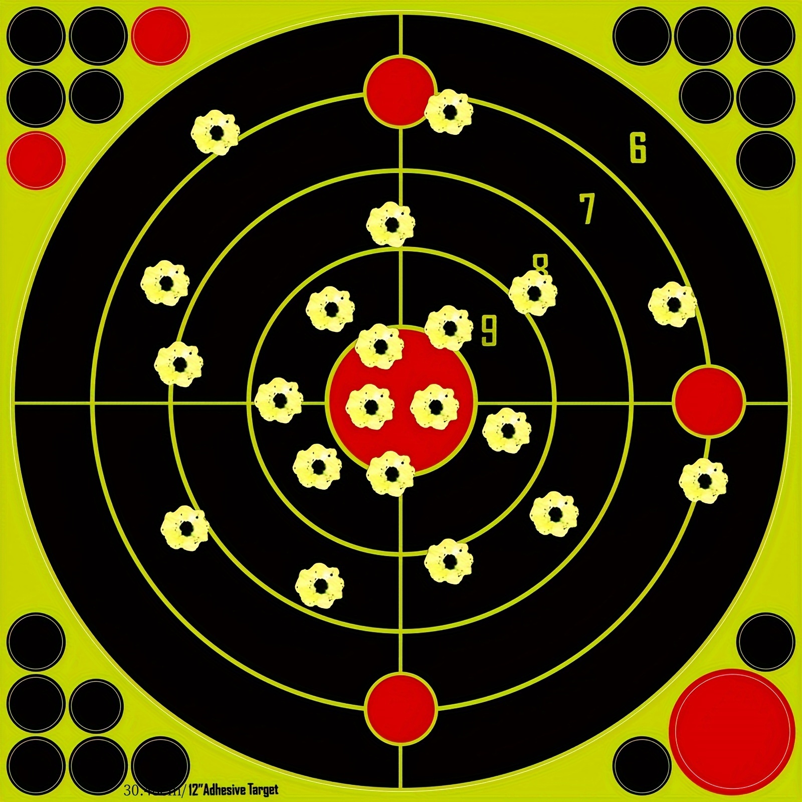   30pcs 12x12 inch reactive splatter glow in the dark fluorescent paper targets for shooting range training accessories