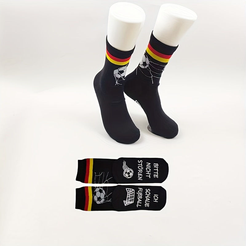 

Festive Football Socks: 'don't Disturb Me While I Watch Soccer' - Men's Novelty Socks For Fall/winter - Cotton Blend, Comfortable, And Breathable