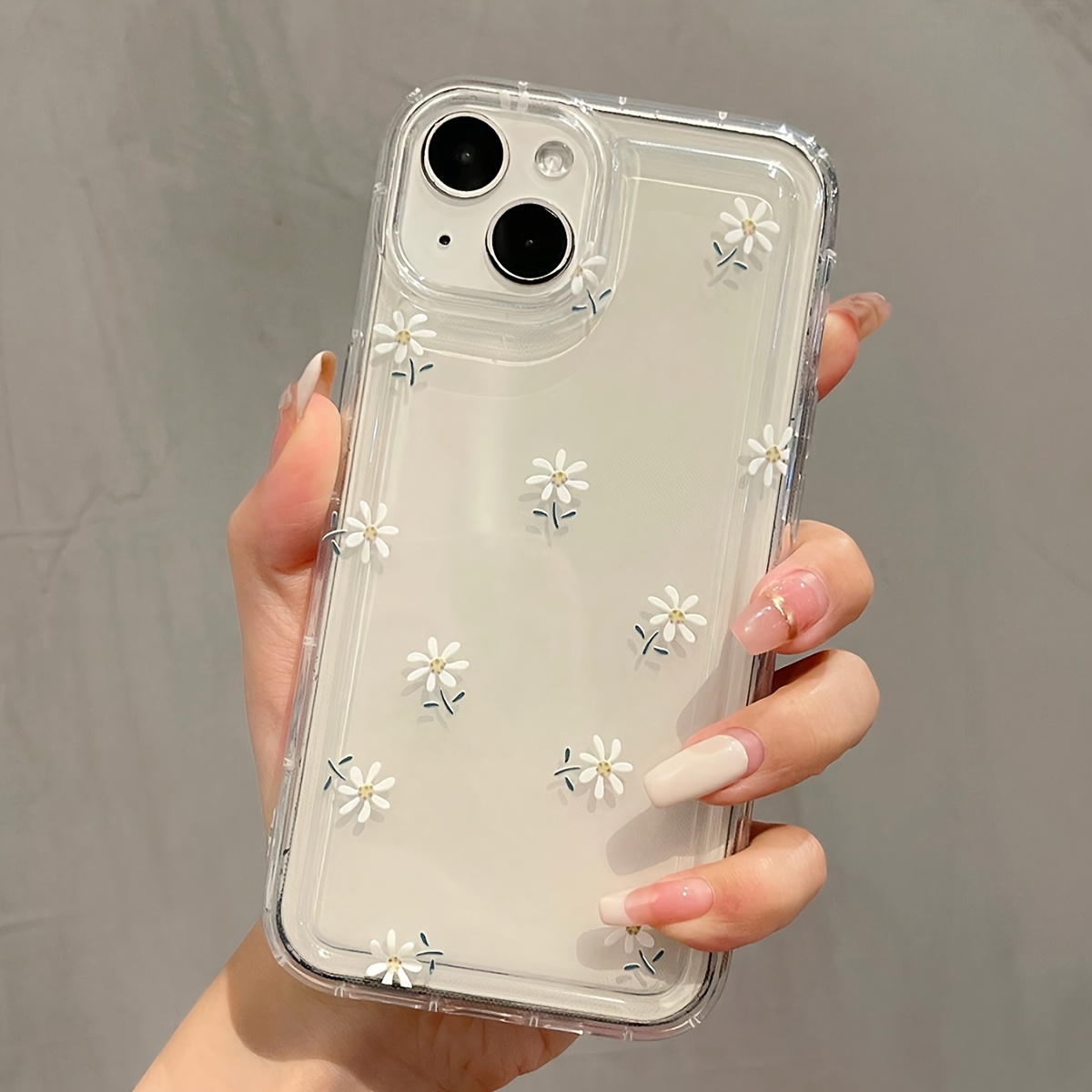 

Trendy Daisy Pattern Clear Tpu Phone Case For 15, 14, 13, 12, 11, Pro Max, Xs, Xr, 8, 7 Plus