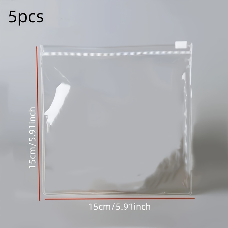 TEMU 5pcs 10pcs 12pcs Clear Pvc Zipper Lock Bags, 6x6inch (15x15cm) Anti-oxidation Jewelry Storage, Resealable Tarnish Prevention Pouches For