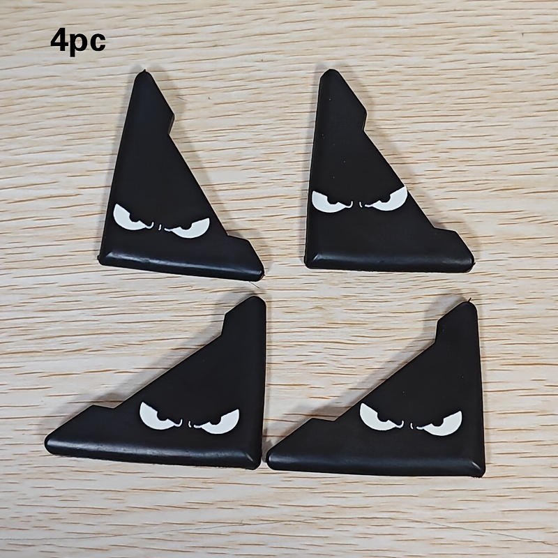 TEMU 4pcs Set Of -eye Print Car Door Corner Anti-collision Strips, With Right-angle Anti-scratch Design, Easy-to-apply Universal Protective Panels,