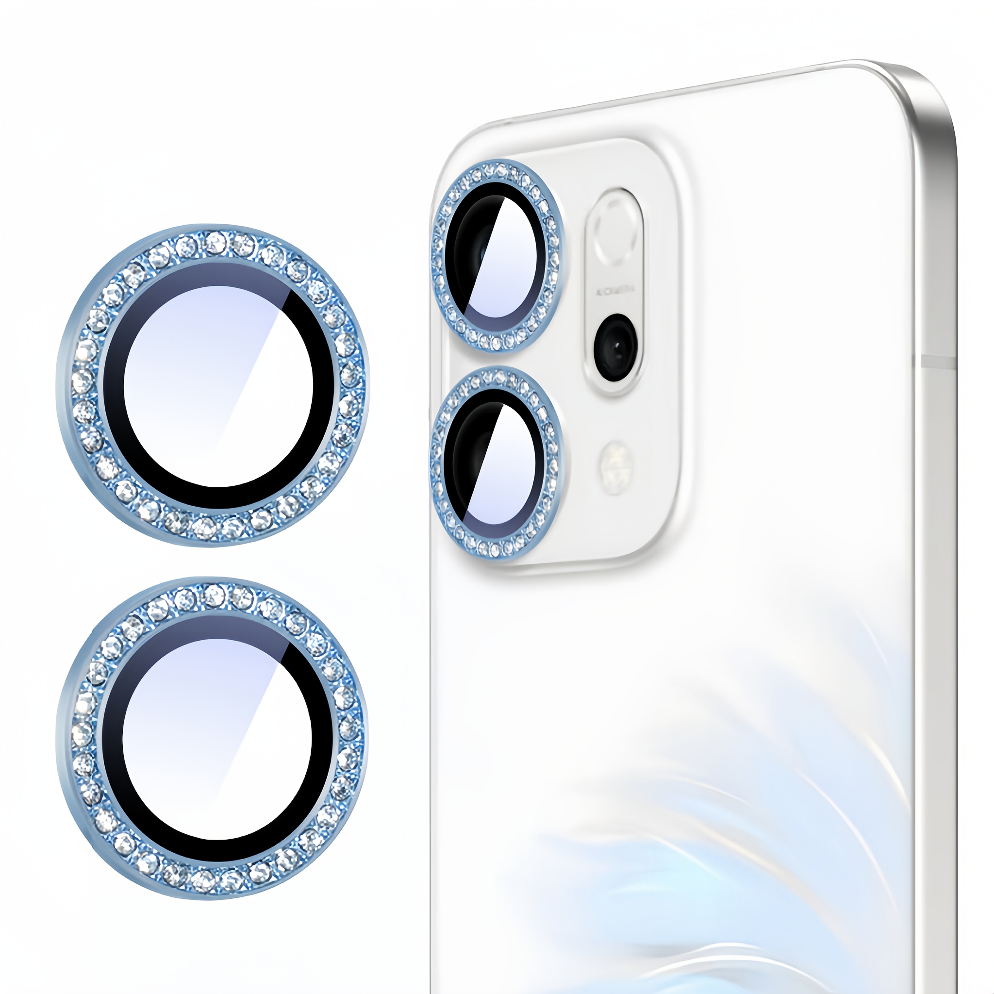 TEMU Protector de lente de cámara trasera para OPPOReno 14/14Pro, cubierta de lente de cristal templado de diamante prémium, resistente a rayones 9H,