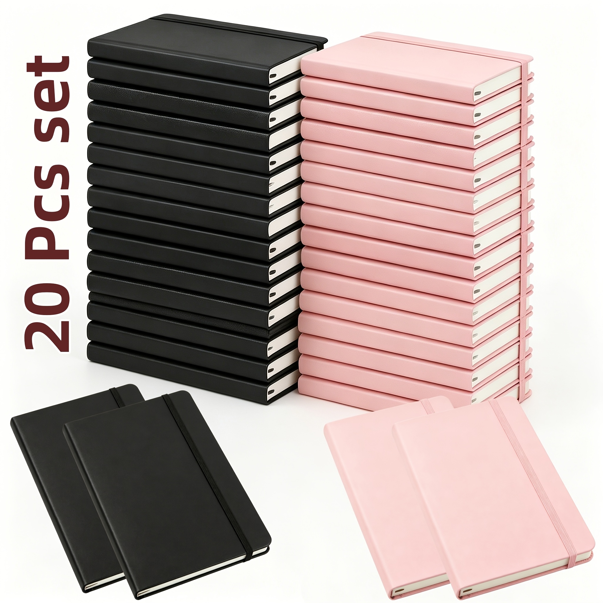 item picture 20pcs mini pocket journals 2 color options 4 33 x2 95 100 sheets 200 pages lined paper portable notepads compact   the go writing notetaking organization   durable cover