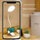 flexible led clip on desk lamp reading light with touch control adjustable brightness and color temperature usb rechargeable 800mah battery soft non white suitable for office bedroom bedside reading clip usb charging lamp