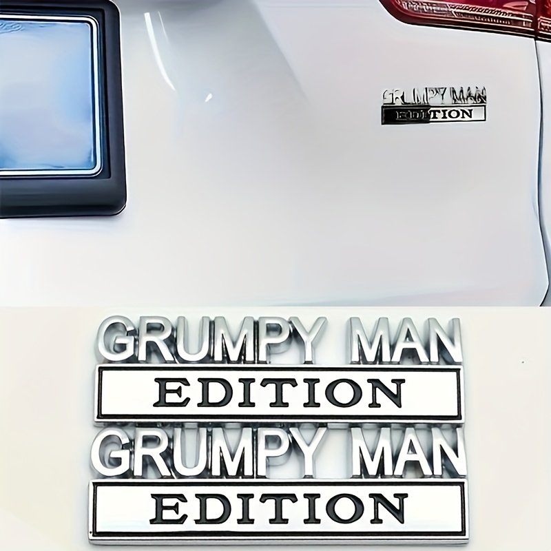 TEMU 2pcs For Man Edition 3d Emblem Sticker Badge Fender Funny Old For Man Edition Decals Car Truck Replacement Door Decoration For Universal Vehicle Suv Motorcycle