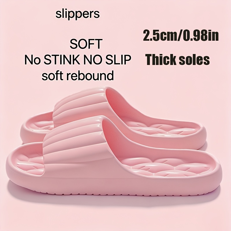 Image of Women's Comfortable Eva Slippers - Thick Sole, Non-slip, Casual Slippers, Ribbed Texture - Perfect For Indoor/outdoor Use, Beach And Home Relaxation, Women's Slippers Multiple Colors , Women Shoes
