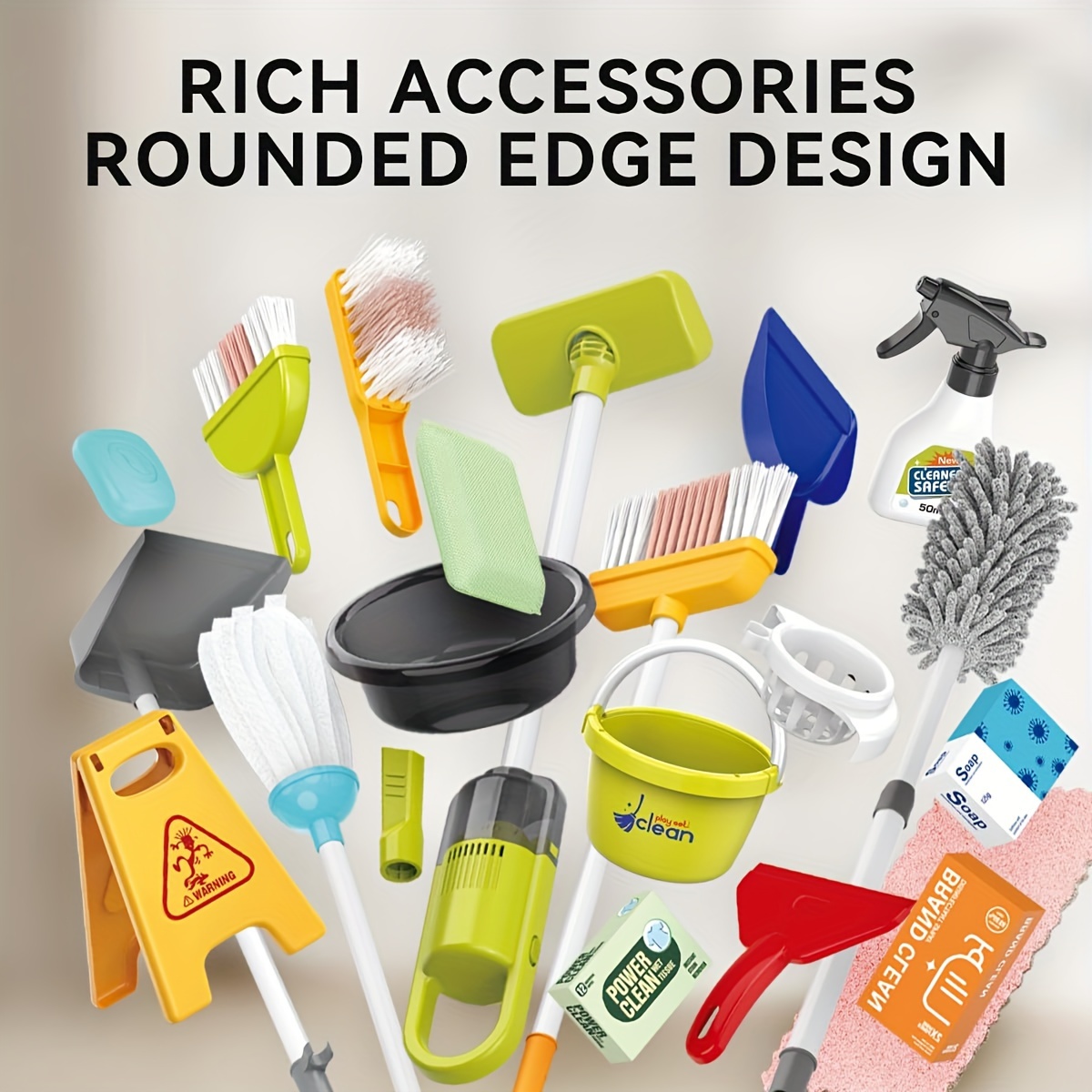 6-delige speelset voor schoonmaakwagen