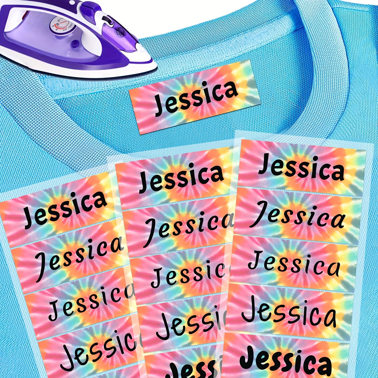TEMU Etiquetas Personalizadas de Ropa con , Pueden Plancharse en y son Lavables, Adecuadas para Uniformes Escolares, Gorras, Calcetines, Toallas,