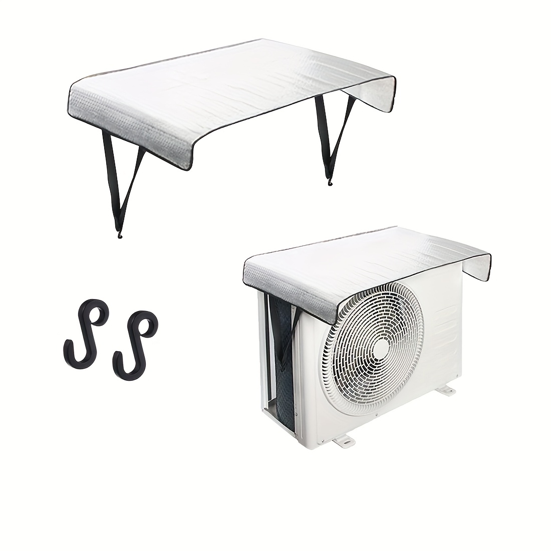 Outdoor Air Conditioning Hood - Double-layer, Sunshade, Energy-, White With Ventilation, Comfortable Outdoors | | Durable Structure, , Suitable For Household Use Air Conditioning Hood