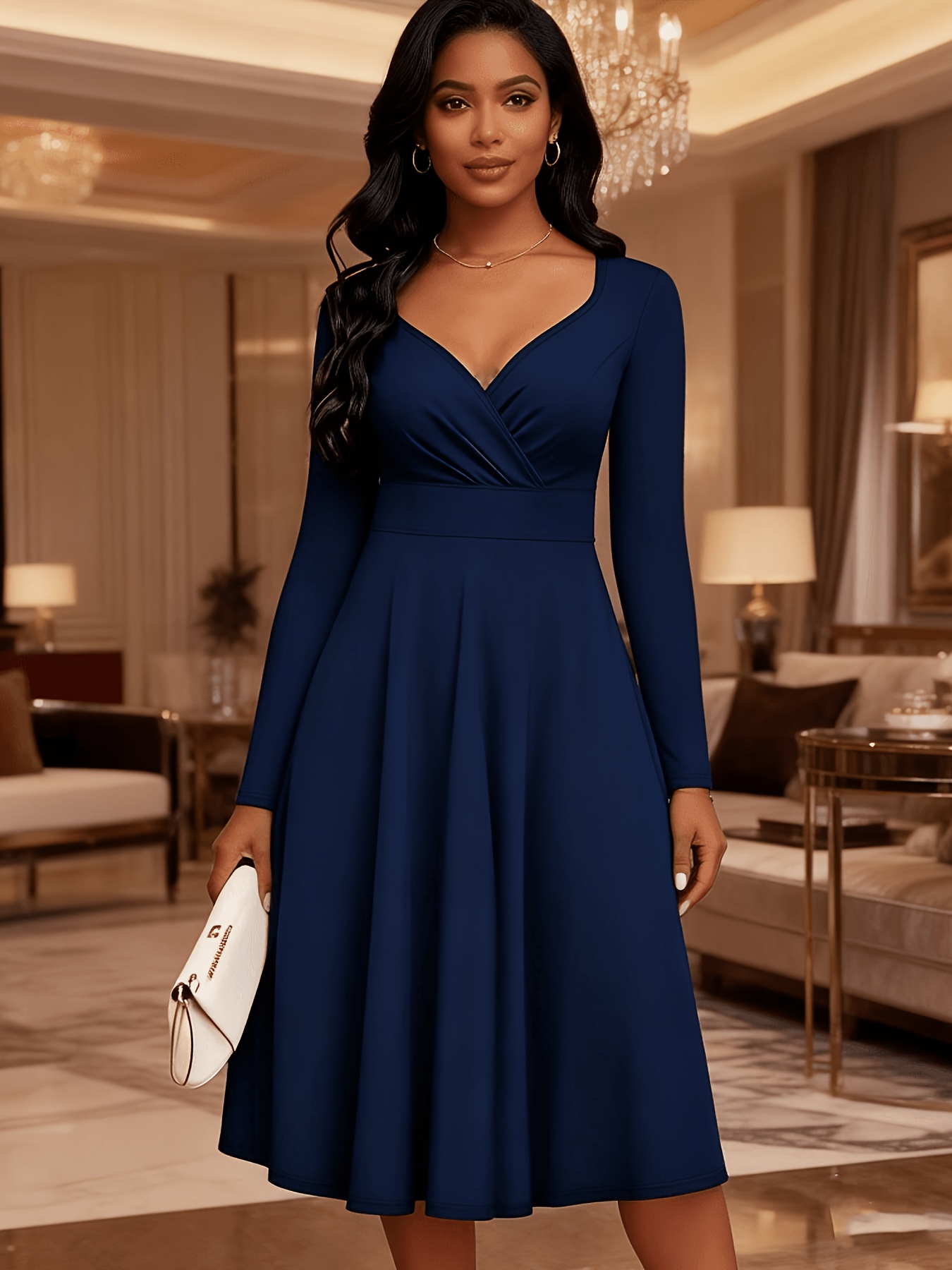 plus size, plus size elegant navy blue paisley print a-line dress - short  sleeve cross neck short sleeve -length dress for weddings, parties & formal  events, fitted -like (machine washable) - no
