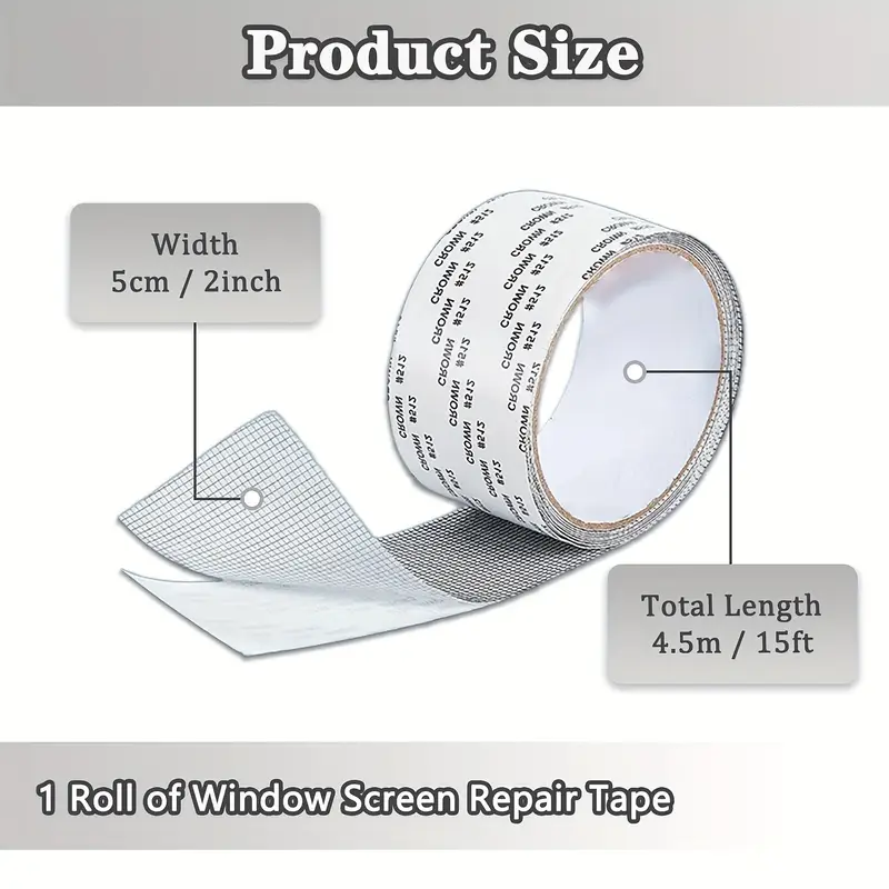 Screen Patch Repair Kit Window Screen Repair Tape - 2 X 15FT Strong Adhesive Mesh Patch For Screens Screen Patches For Ripped Screen Screen Patch Repair Kit Window Screen Repair Tape - 2 X 15FT Strong Adhesive Mesh Patch For Screens Screen Patches For Ripped Screen