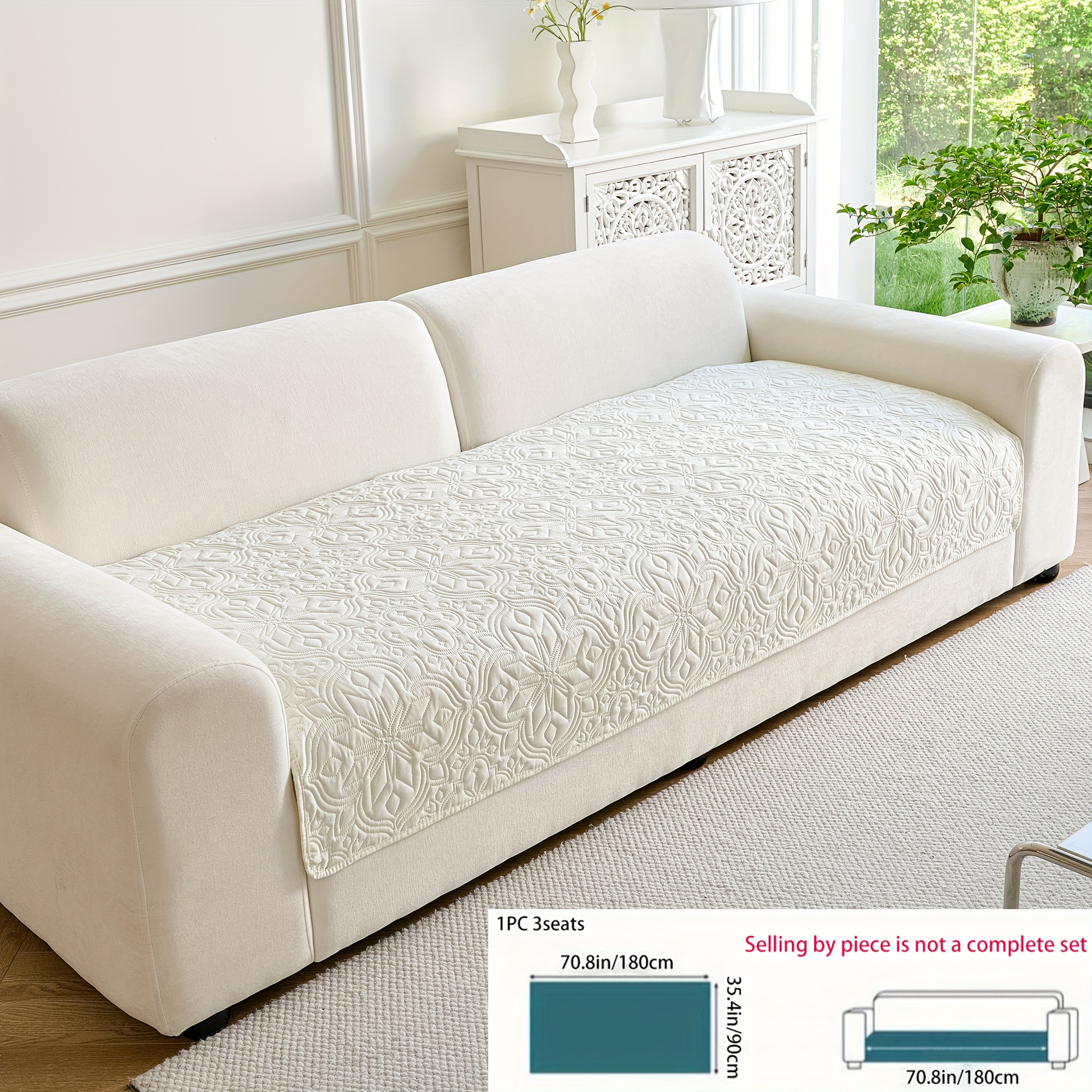 TEMU [] 1pc Luxurious High-end Technology Sofa Cover, Machine Washable And Easy To Clean Furniture Protection Cover, Pet Friendly Sofa Pad, In