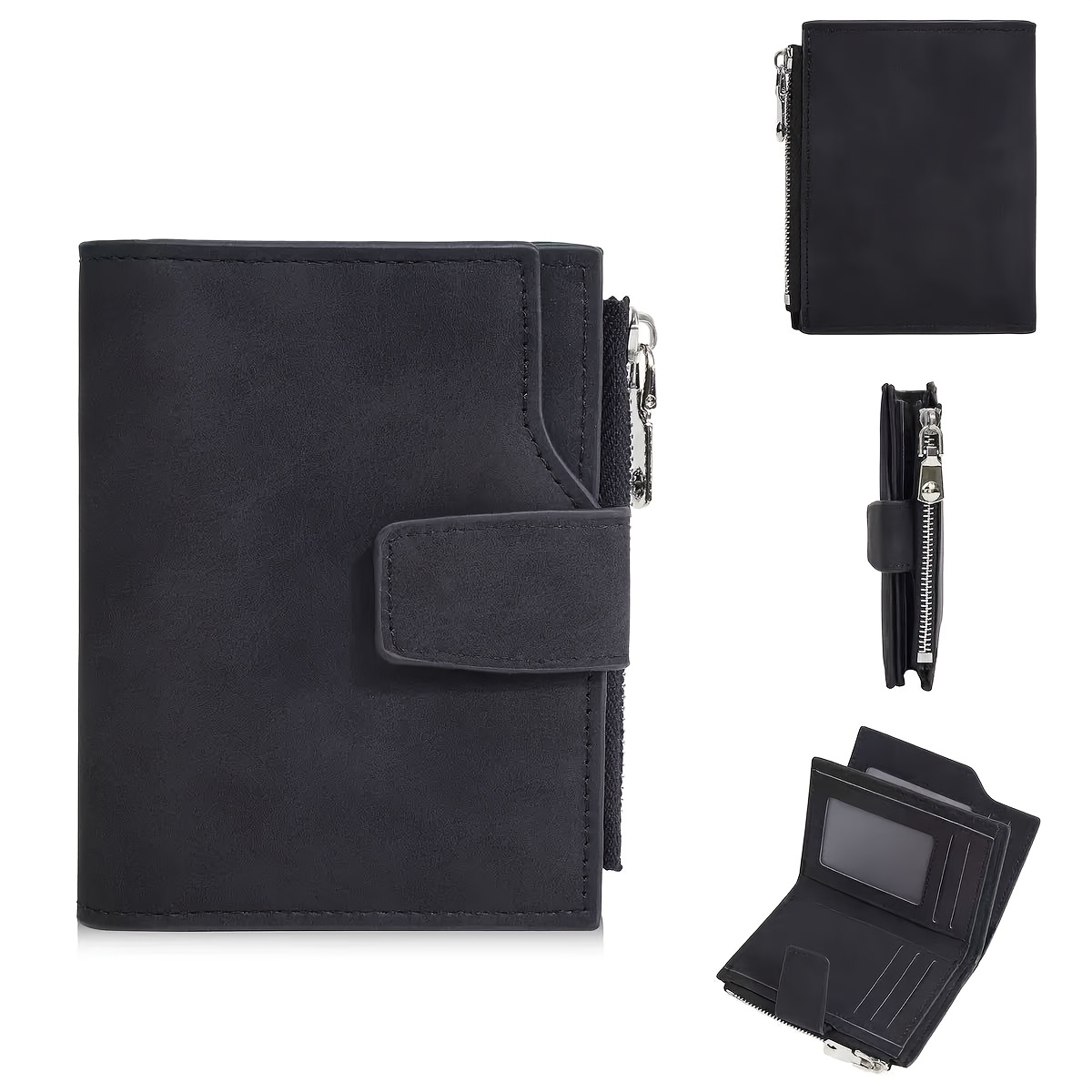 Image of Women's Short Wallet With Multiple Card Slots, Id And Credit Card Holder, Premium Zippered Coin Purse