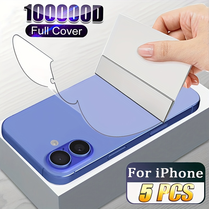 E-shop 5 Stück Hydrogel-Folie für die Rückseite, kompatibel mit iPhone 17 Pro Max/17 Air/16 Pro Max/15 Pro Max/16E/16/15/14/13/Pro/Plus/12/11, weiche,