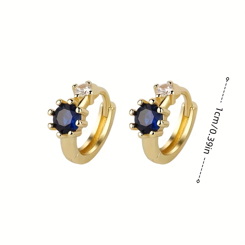 Mini Blue Imitation Synthetic Cubic Zirconia Earrings