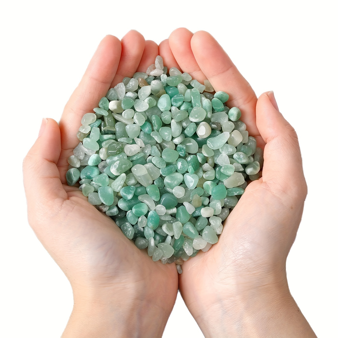 

Green Crystal Chips - Bulk Options: Lb, 0.22 Lb, 0.44 Lb, 1 Lb - Ideal For Planters, Vase Fillers, Terrariums & Tanks, Decorative Natural Stone Gravel Pebbles