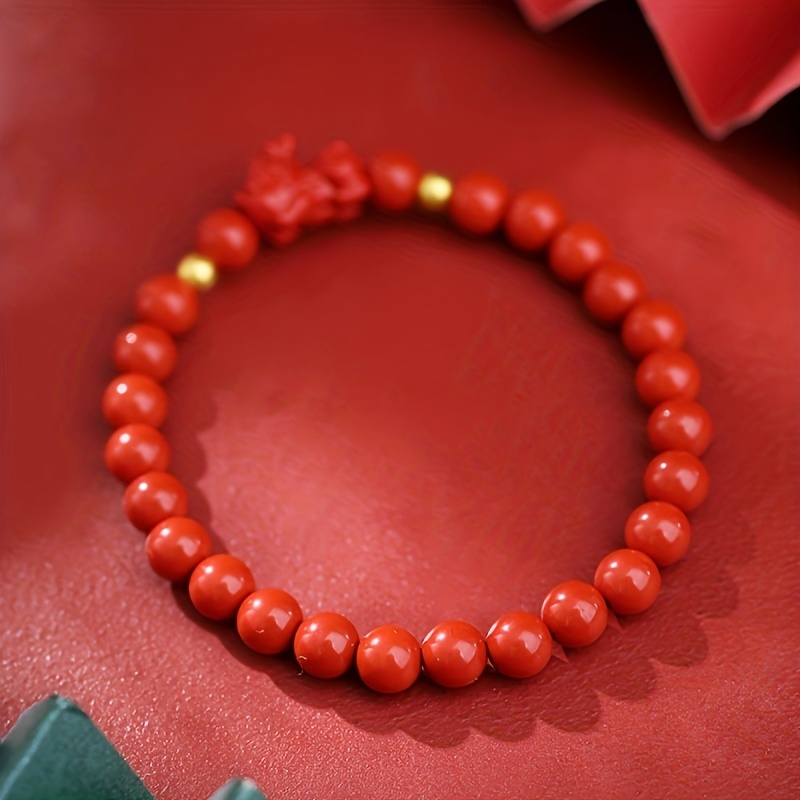 Red Cinnabar Bracelet for Women with Pixiu Charm