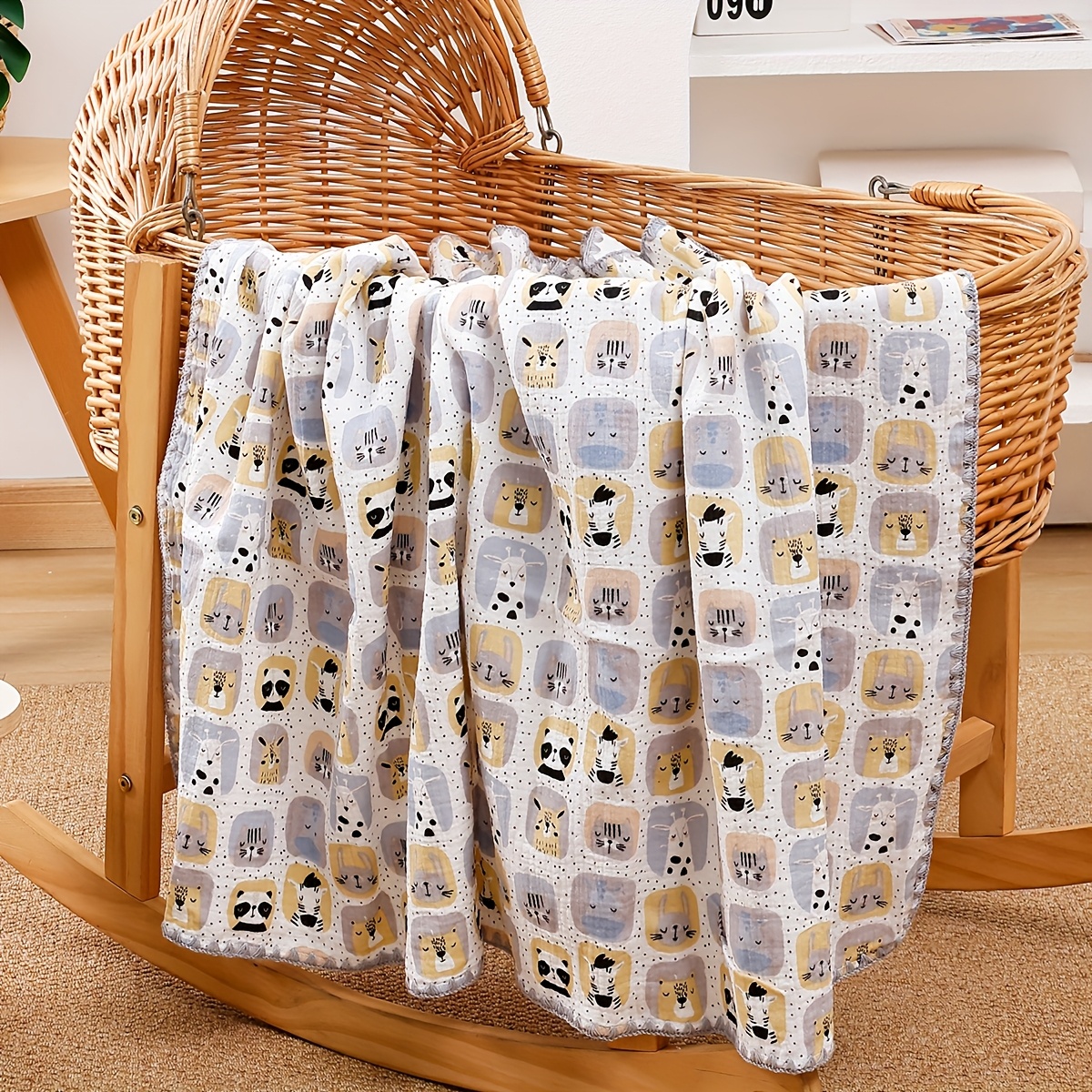 layer cotton baby receiving blanket soft Temu Saudi Arabia