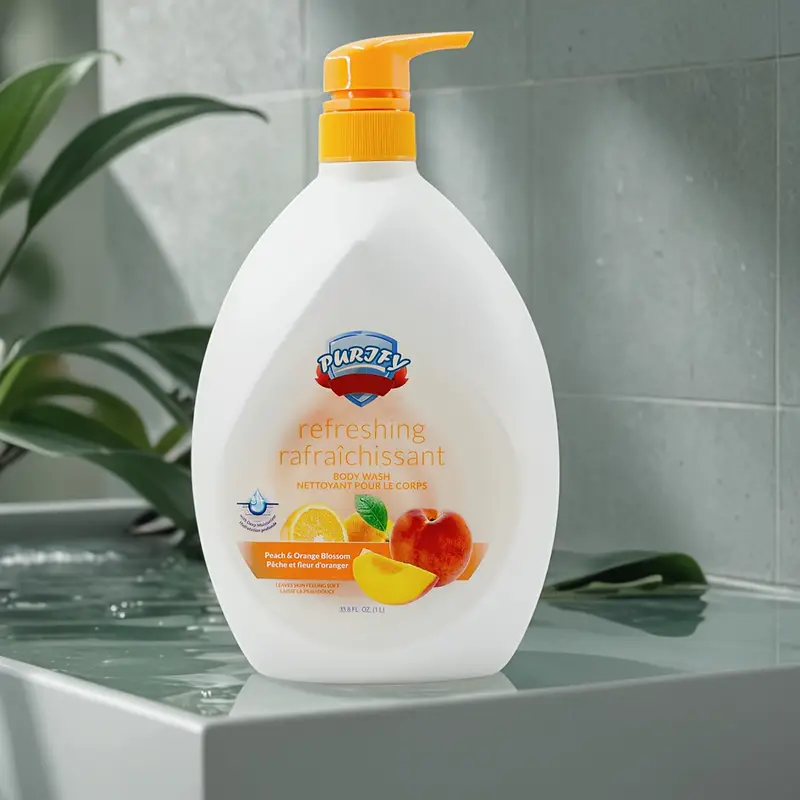 peach fruit fragrance body wash peach for a shower experience contains for gentle exfoliation suitable for types and with use who a sweet scent Product details 1