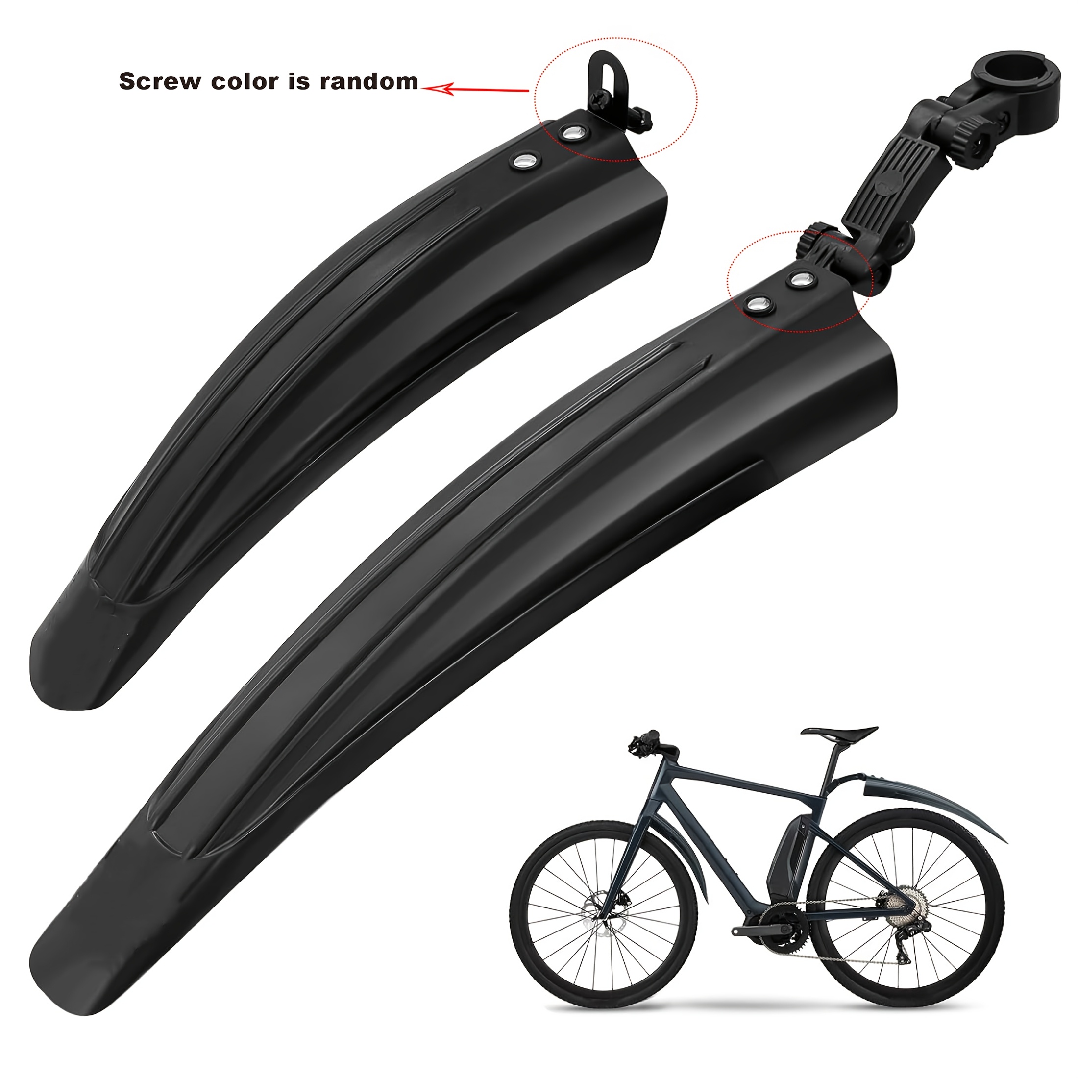 

Set Of 2 Bike Mudguards, Portable And Adjustable Fenders For Road And , Suitable For Front And Rear Tires.