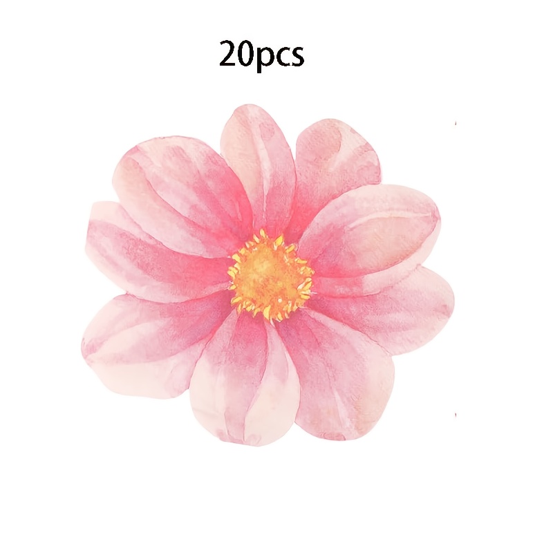 E-shop 20 Stück/40 Blumenförmige Rosa Dekorative Papier-Servietten mit Hahnenfuß-Muster – Serviertücher für Mittagessen, Hochzeiten | geeignet als