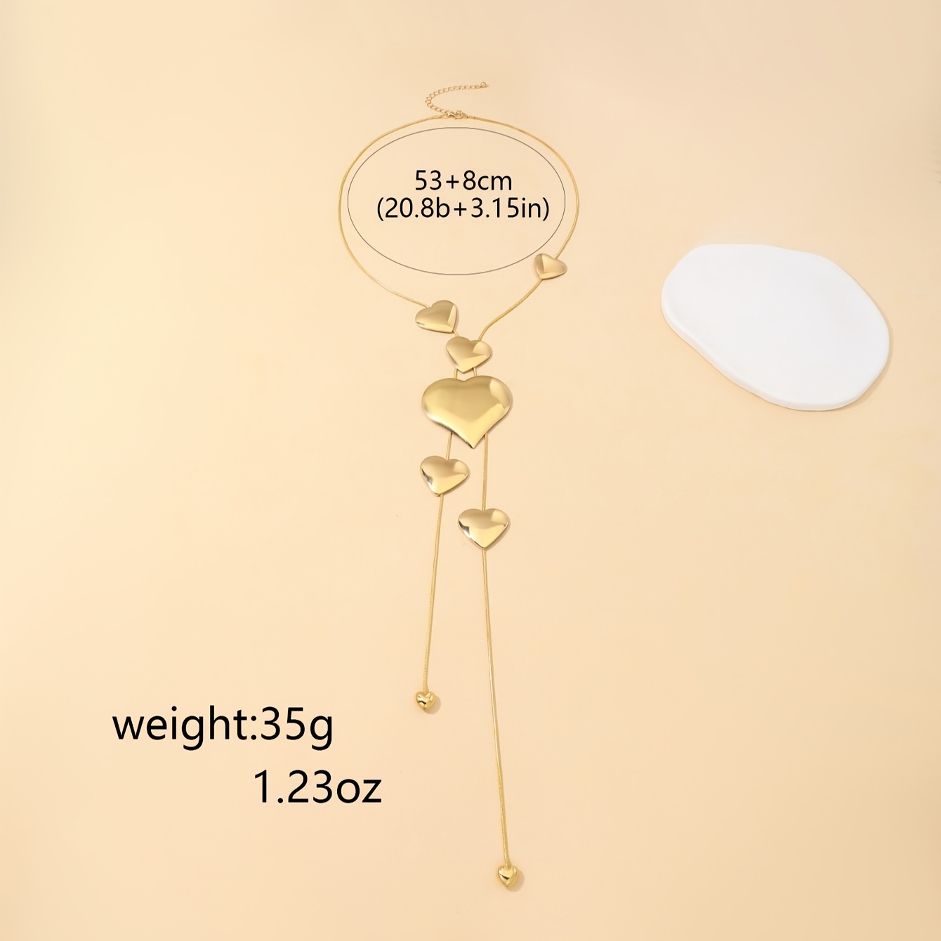 Heart Love Y-Shaped Necklace, Exquisite Elegant Design