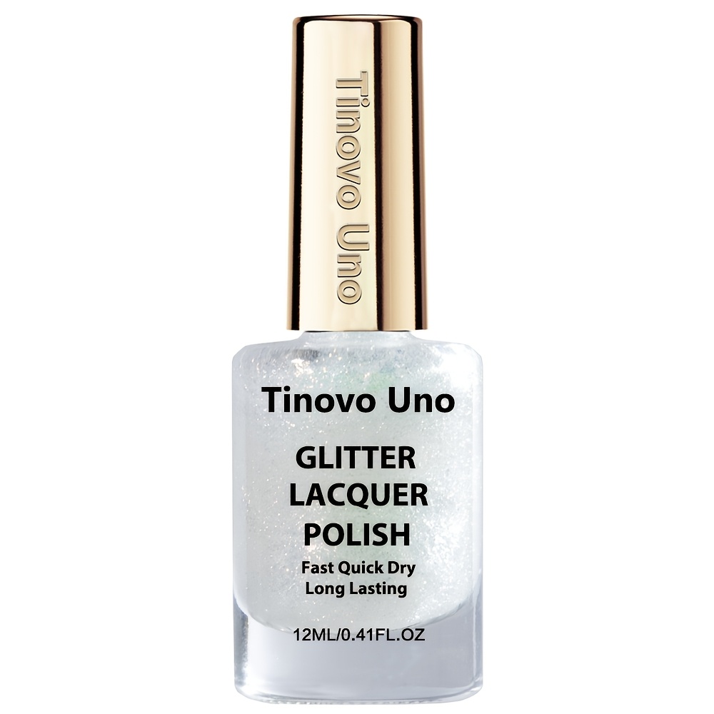 Image of Tinovo Transparent Glitter Nail Polish, Fine Shimmer High Gloss, Long-lasting And Chip-resistant, Fine Crushed Sparkles, Essential For European And Nail Art