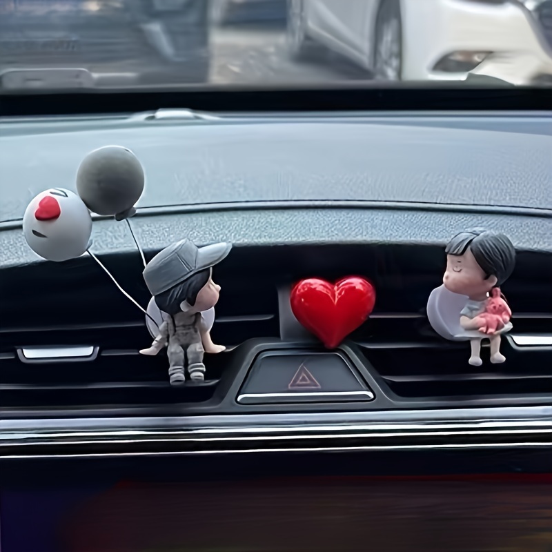 

4pcs Cute Cartoon Couple Design Car Air Vent Decoration Clips - Lasting Creative Aromatherapy Car Decoration Eid Al-adha Mubarak