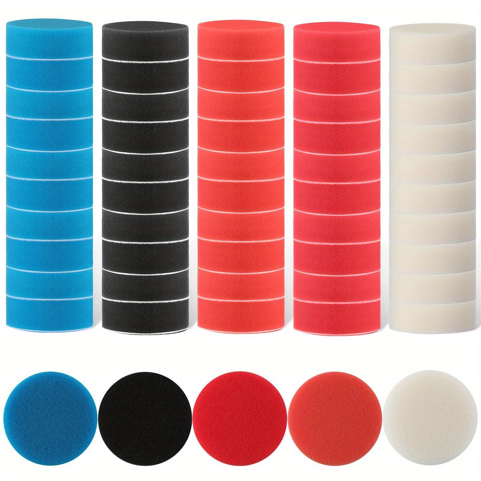 E-shop 50 Stück Polierpads für Auto, 80mm Polierversiegelungs-Set zum Schleifen, Polieren und von Autos