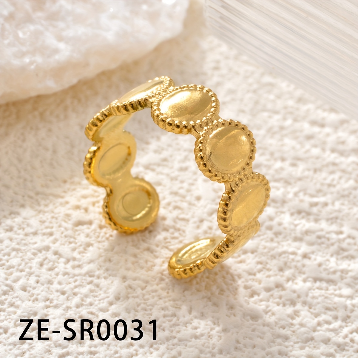 Image of 1pc Fashion Middle Eastern Vintage Round Stainless Steel Women's Versatile Ring, Suitable For Daily Wear And Party Accessories