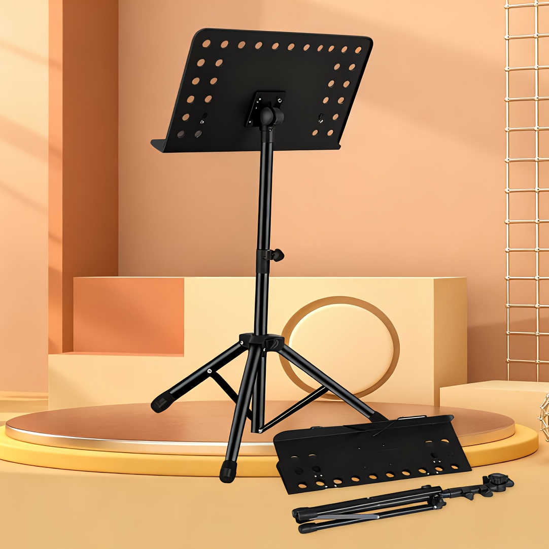 floor standing telescopic music stand reading stand   with a large tray adjustable at multiple     of holding sheet music and documents of   sizes tripod with non slip rubber base support more stable and reliable