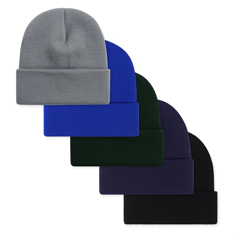 5pcs lightweight warm beanie set knit hat unisex style warm  display picture 1