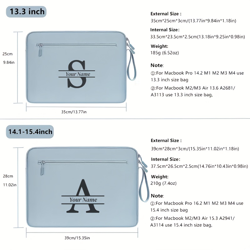 Personalized Laptop Sleeve, Customizable with Name
