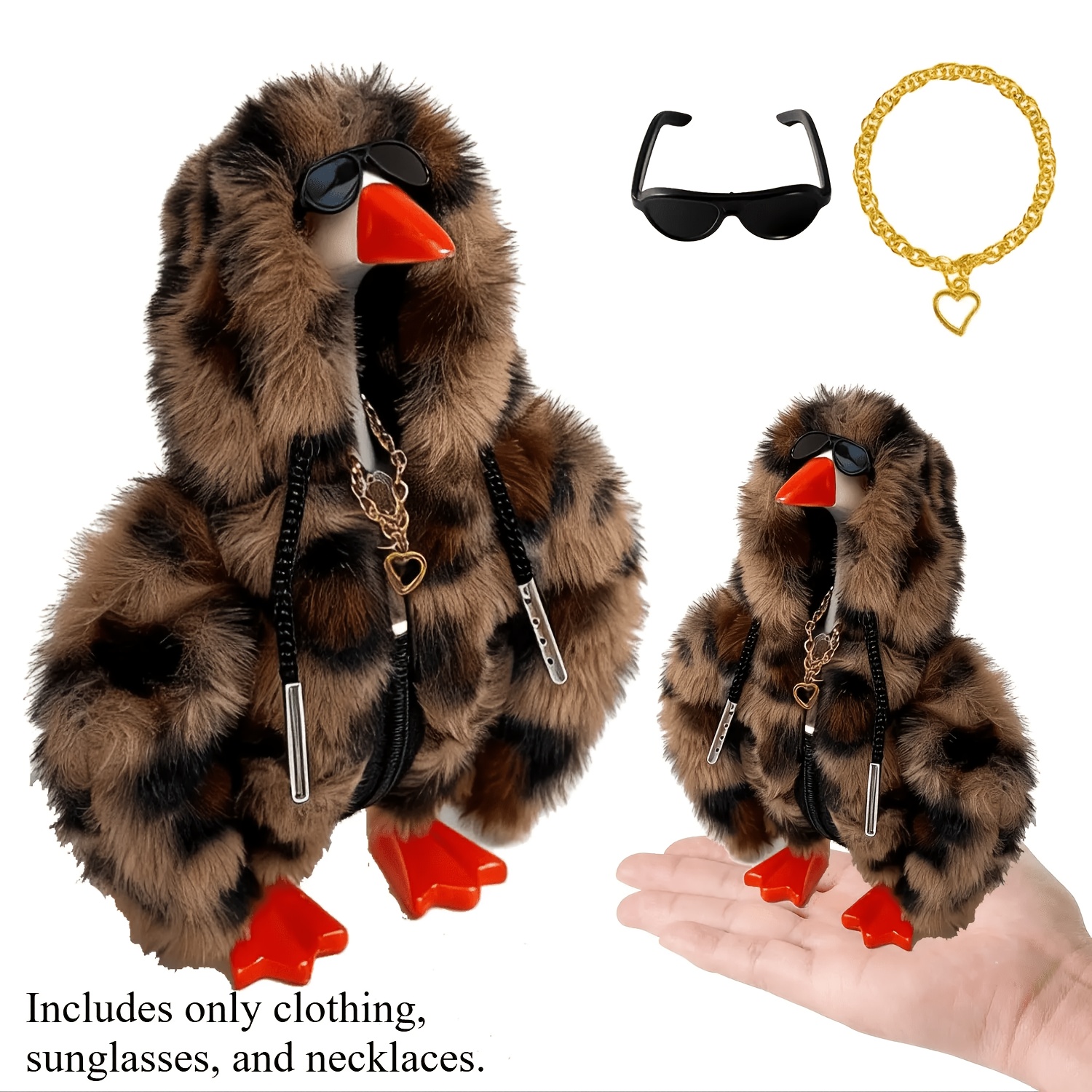 TEMU 7-inch (. 17.8cm) Desktop Goose Ornament (goose Figurine Not Included) Mini Desktop Goose Figurine Decoration Set, With Interchangeable Clothing