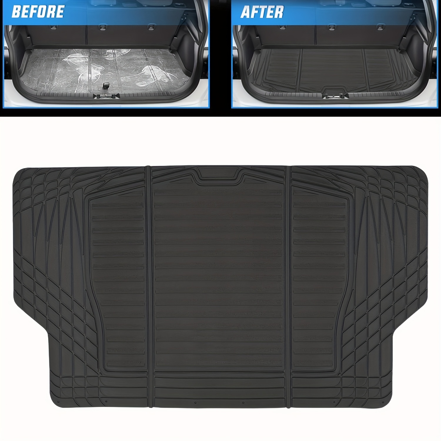 TEMU Rubber Cargo Mats For Cars Trucks Suvs, Universal For Most Vehicles, All Weather Protection Heavy Duty Cargo Liners