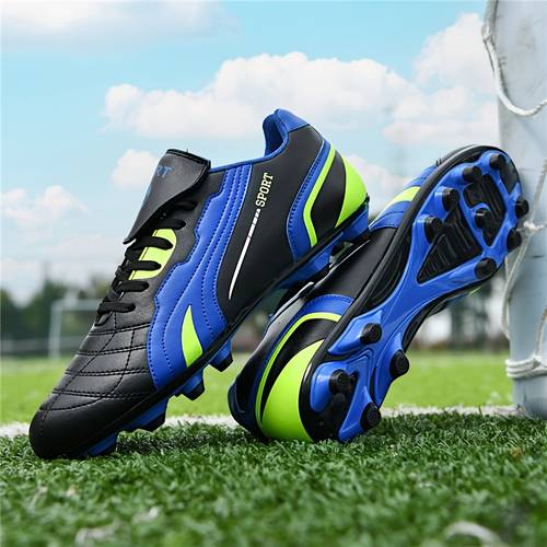 item picture youth soccer cleats suitable for training matches studded anti slip traction upper sole breathable lightweight low top sneakers with studs for sports shoes