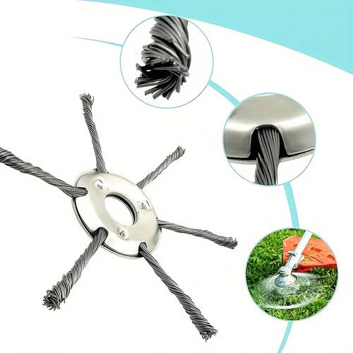 grass petrol strimmer head indestructible garden lawn mower strimmer wire brush head with knotted wire 24 5mm for brush cutter attachment replacement tool