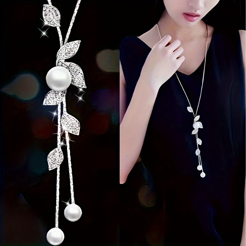 

A Y-shaped Pendant Necklace Shaped Rhinestones And Pendant, And , Women's Jewelry