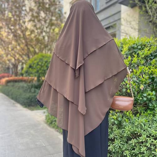 75d chiffon fabric light and thin flowing translucent comfortable muslim ethnic headscarf three layer big headscarf hijab veil weight 85 grams per square