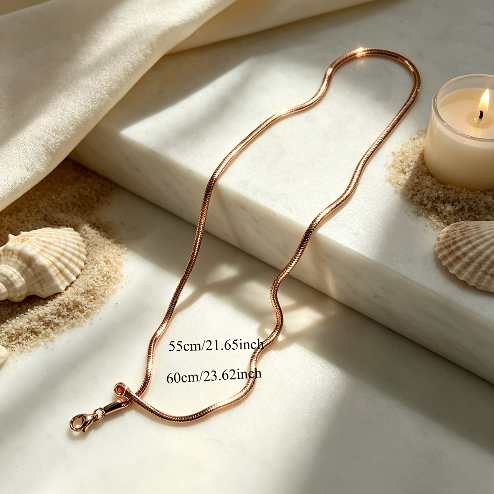 Women's 18K Gold Plated Thin Flat Herringbone Necklace